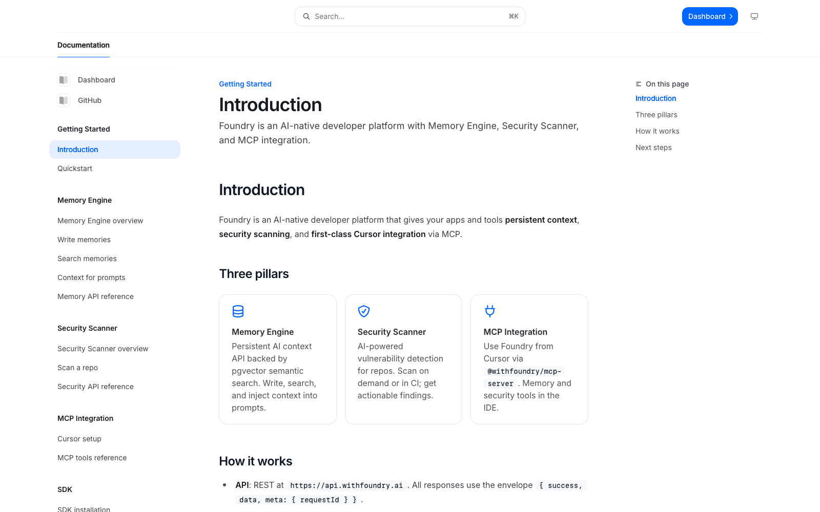 The docs — API, SDK, MCP